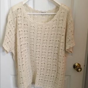 Ivory crochet top 2X Coldwater Creek